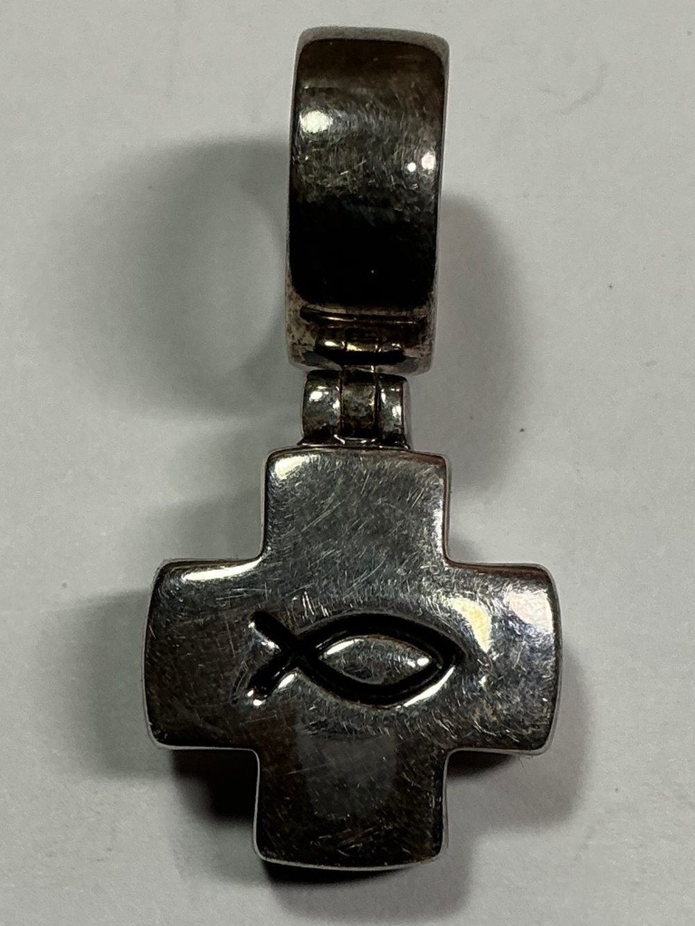 MENS SILPADA Sterling Silver Chunky Ichthus Fish Symbol. 1 3/8 inches long